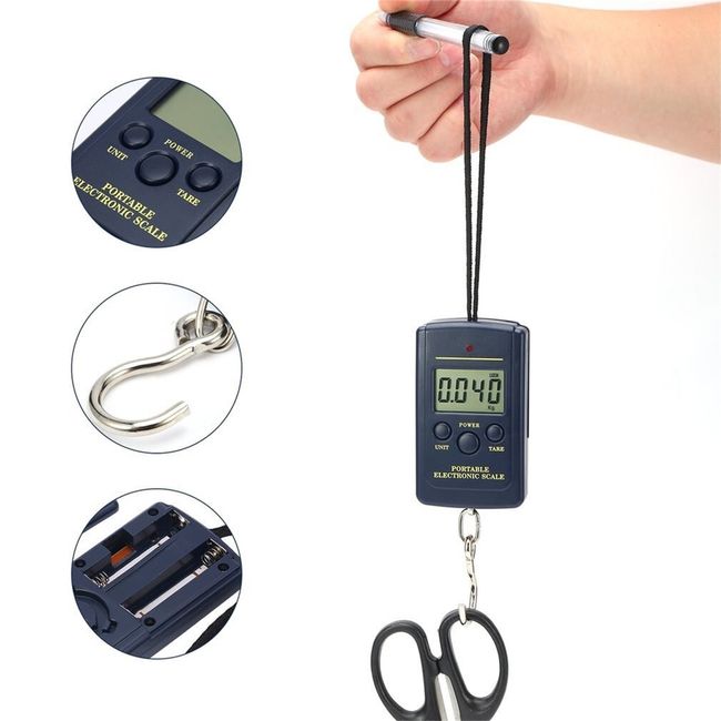 1 Pc Portable Electronic Luggage Scale, Digital Hanging Hook