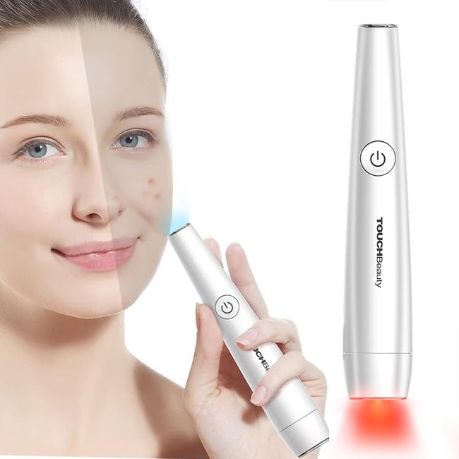 TOUCHBeauty Licht Therapie Akne Stift, Licht Therapie Stick Akne Behandlung Rot und Blaulicht Akne Behandlung Light Therapy Acne Pen TB-1693