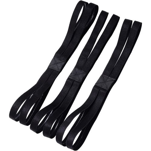 Shappy 3 Pieces Double-straps Sport Headbands Elastic Hairband Non-slip Sweatband for Women or Men, Black
