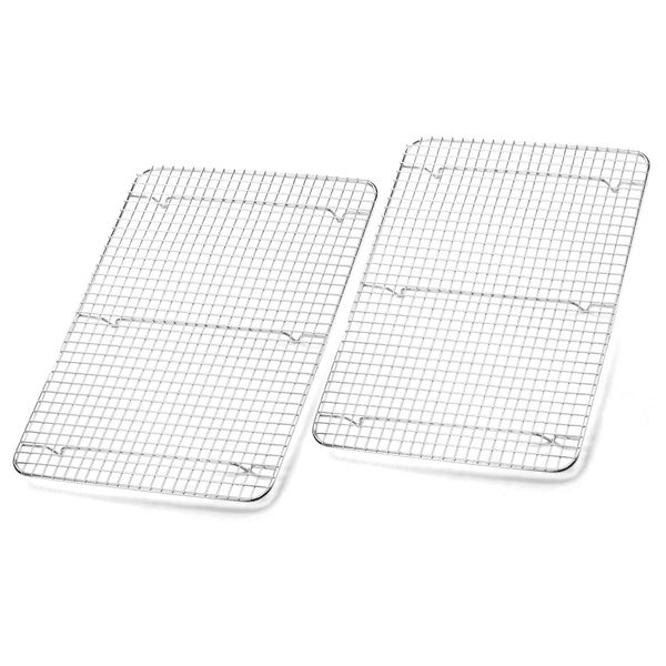 Foraineam 2-Pack Stainless Steel Cooling Rack, 11.5 x 16.5 inch Large Baking Rack Fits Half Sheet Pans, Oven Safe Wire Rack for Cooking, Roasting & Drying