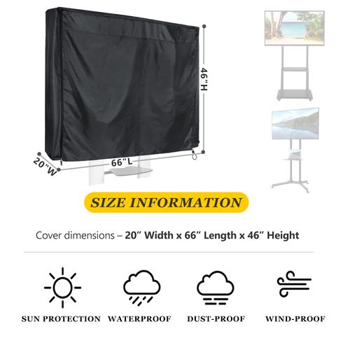 SELUGOVE Mobile Outdoor TV Stand Cover 66L × 20W × 46H Inches For 60-72 Inches Mobile TV Stand Cart Waterproof Weatherproof And Dust-Proof TV Screen Protectors