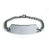Custom Engraved ID Bracelet with Embossed Emblem from Stainless Steel. Style: Classic Wide, Premium Series.