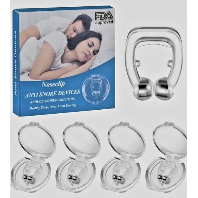 4-Pack Silicone Magnetic Anti Snore Stop Snoring Nose Clip Sleep Apnea NEW