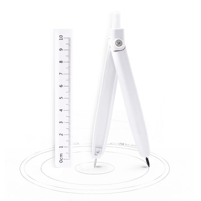 Jimjis Compass, For Drafting, School Supplies, Drawing Tool, Multi-functional Compass, Geometry, Middle School Students, Elementary School Students, Stationery, Double Needles, Small, Includes Storage Case, Pencil Refill, School Compass, Office Supplies