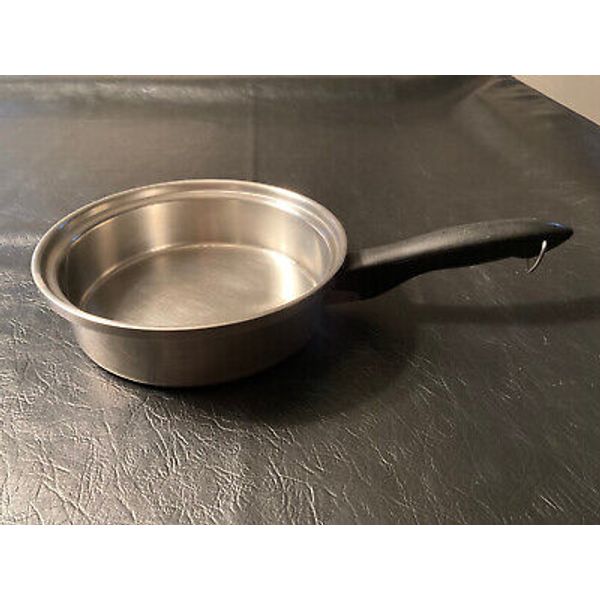 Vtg USA Colonial Ware Guarding Your Health 3-Ply Stainless Steel Sauce Pan 1.5 Q