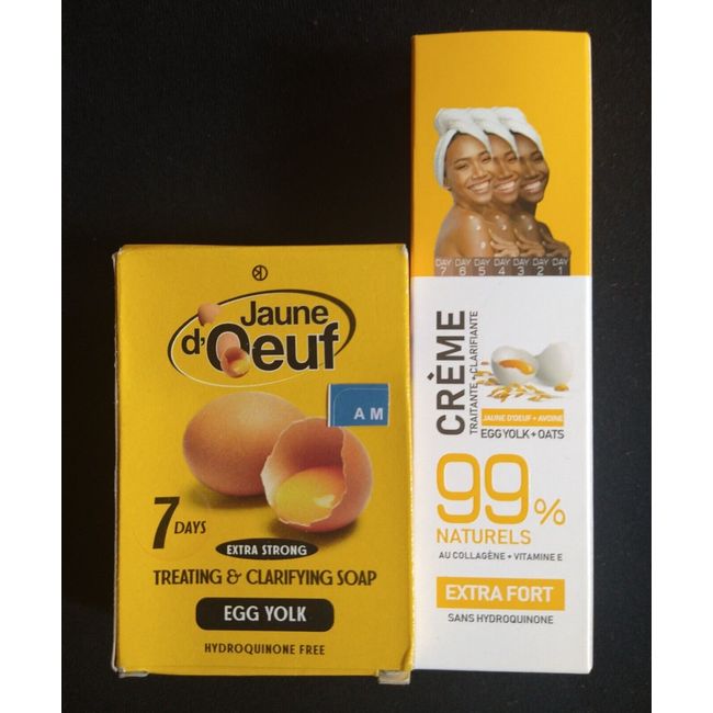 Jaune d'oeuf egg yolk Soap 190g &  Clarifying Cream With Collagen 40ml