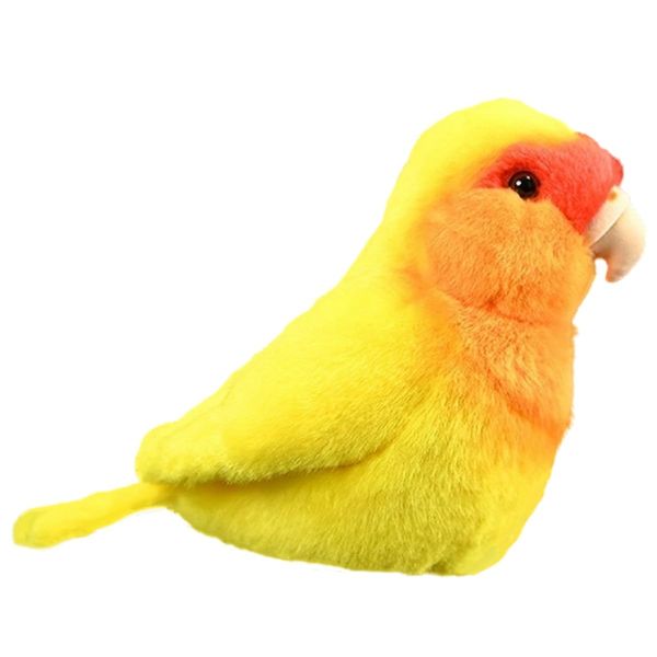 Whrigud Realistic Yellow Peach Peony Parrot Plush, Kawaii Parrot Stuffed Animal, Soft Little Bird Stuffed Animal Pillows Girls Gifts Home Decor 5.5''