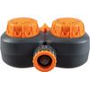 Double Head Mechanical Sprinkler Timer - 3 water outlets in total, 2 with timers and 1 without