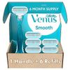 Gillette Venus Smooth Razors for Women, Includes 1 Handle, 6 Razor Blade Refills