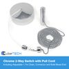 CubeTECH Bathroom Light Pull Cord and Fitting Kit - Chrome Round Light Switch (Bathroom Light Switch, Ceiling pendant light cord pull string, Black Bathroom Accessories) Bathroom accessory