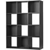 12 Cube Storage Organizer with Back Panel Closet Cabinet Easy Assembly Black 