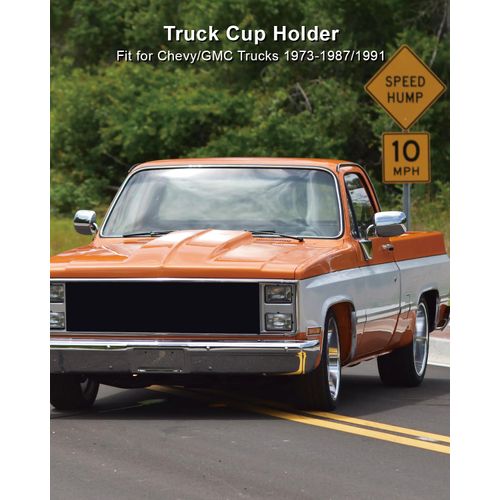 Truck Cup Holder Compatible with Chevy/GMC C/K 10/20/30 1973-1987, Detachable Center Drink Water Holder with Stainless Steel Cup Slots(Red)