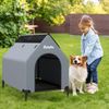 36'' Elevated Dog House for Small Breeds Large Pet House w/ Ventilated Windows