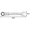 TONE RMF-16 Oscillating Ratchet Offset Wrench, Double Side Width 0.63 inch (16 mm)