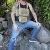 PIKEON Tactical Chest Mini Rig 1000D Quick Release Multifunctional Tactical Vest Outdoor with Multi-Pockets (Mud)