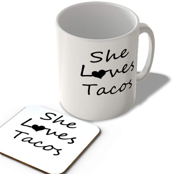 McMug - She Loves Tacos - Mug and Coaster Set, Ceramic, 11fl.oz.