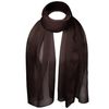 Basic Sense Plain Chiffon Soft Sheer Scarf, Dark Brown