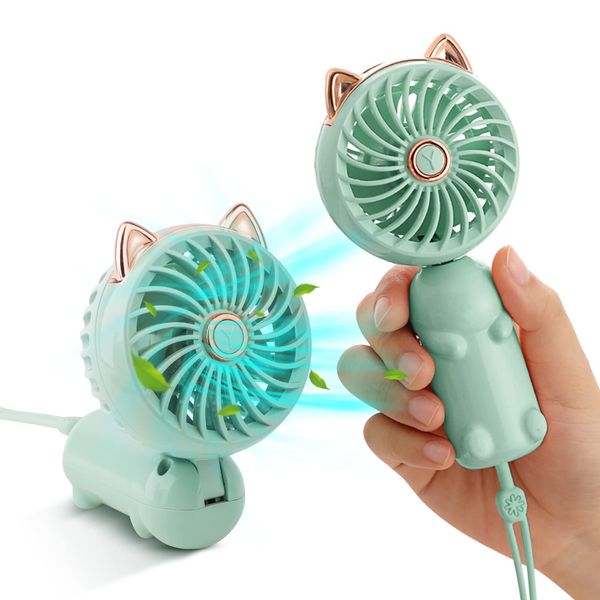 JYPS Handy Fan, Handheld Fan, Children's Fan, Cute, Mini Fan, USB Rechargeable, Foldable, Tabletop, 3 Levels of Air Flow Adjustment, Portable Fan, Lightweight, Convenient to Carry, Children's Fan, For