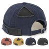 Initlove Mens Docker Cap Patch Brimless Hat Skullcap Retro Beanie Hat Blue
