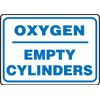 Accuform Signs Mcpg541vp Sign Oxygen-empty Cylinders 10x14 Plastic