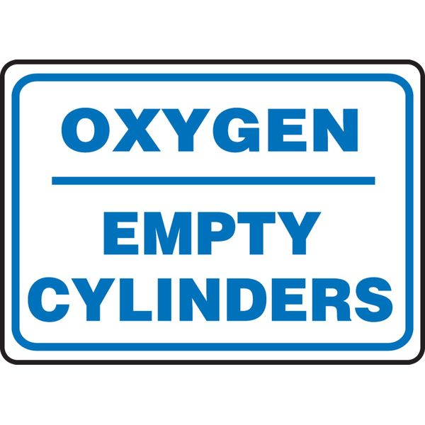 Accuform Signs Mcpg541vp Sign Oxygen-empty Cylinders 10x14 Plastic