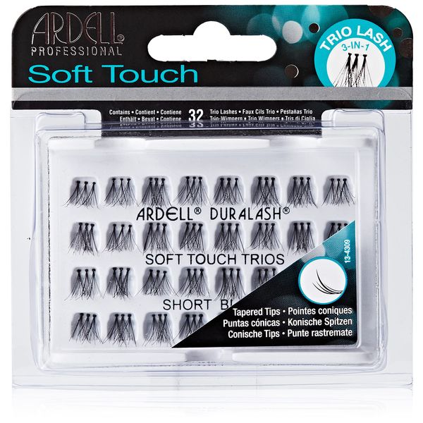ARDELL Soft Touch Trios Individuals Eye Lashes, Short, Black