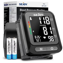 Sejoy Upper Arm Blood Pressure Monitor, Digital Automatic Sphygmomanometer for Home, Large Cuff, Pulse Rate Monitors, Size: XL, White