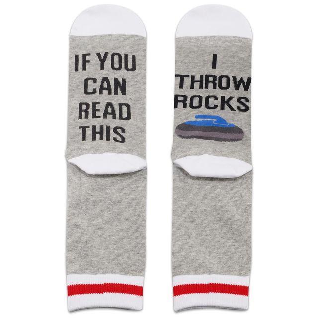 Curling Socks Ice Curling Gift for Rock Curlers I Throw Rocks Socks Curling Coach Player Gift Curling Sports Gift For Curling Fans (U-Throw Rocks)