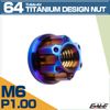 64 Titanium M6 P1.0 Flanged Nuts Custom Designed Hex Nuts Baked Titanium