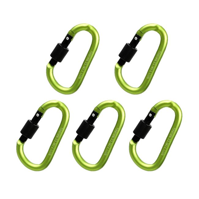 5PCS Aluminum Alloy Carabiner S-Ring Clip Hook Climbing Keychain Carabiner