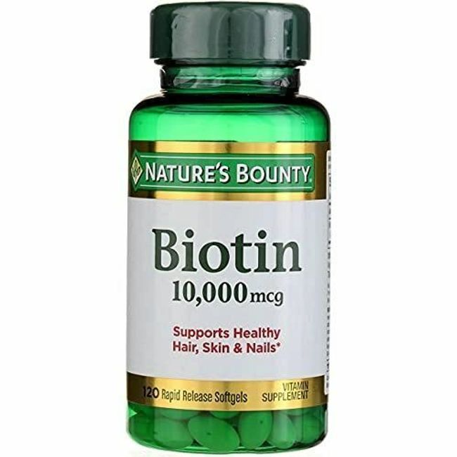 Natures Bounty Biotin 10000mcg Softge Size 120 Count Bottle