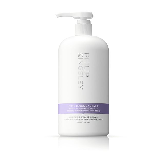 PHILIP KINGSLEY Pure Blonde/Silver Brightening Daily Purple Conditioner for Blonde Gray Brassy Colored Highlighted Bleached Hair Toner for Orange Brassiness and Yellow Tones, 33.8 oz