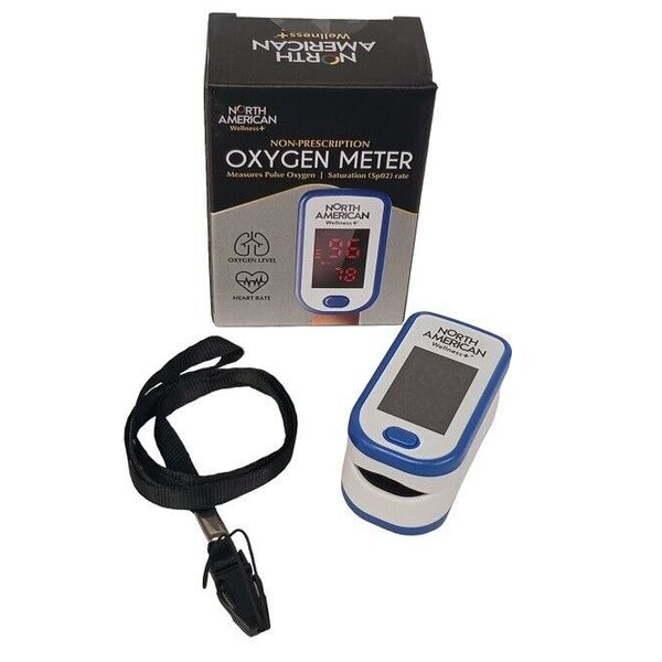 NEW NORTH AMERICAN Wellness+ Oxygen Meter Measures Fingertip Pulse Oximeter