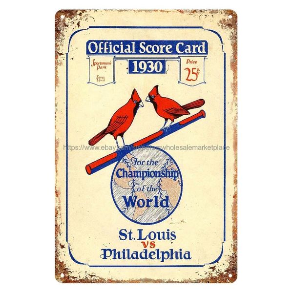 1930  vs Philadelphia baseball program score card metal