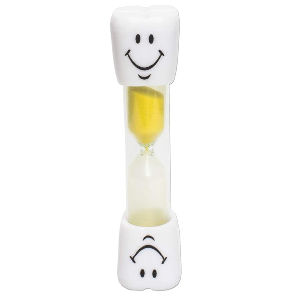 Kids Toothbrush Timer ~ 2 Minute Smile Sand Timer for Brushing Children's Teeth (Yellow)