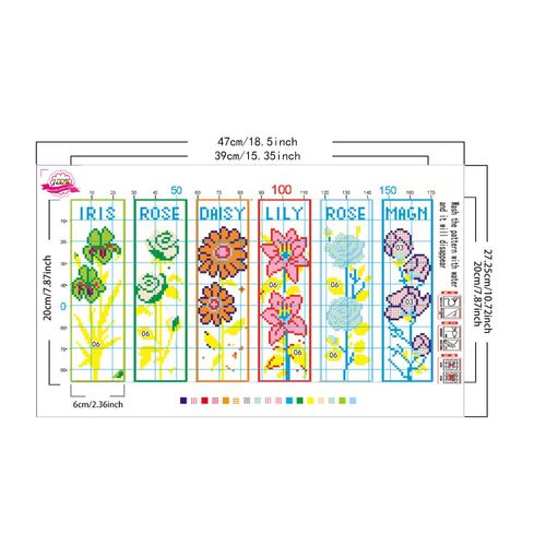 Zhenqing 6-Pack Floral Cross Stitch Bookmark Kit – 11CT 11x18.5in Aida Cloth, 6x20cm Pre-Printed Designs, Thread, Tools & Guide – DIY Botanical Bookmarks for Crafters (69595)