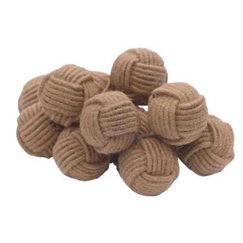 RII Set of 12 Jute Rope Drawer Knob for Kitchen Cabinet, Cupboards Nautical Home Decoration