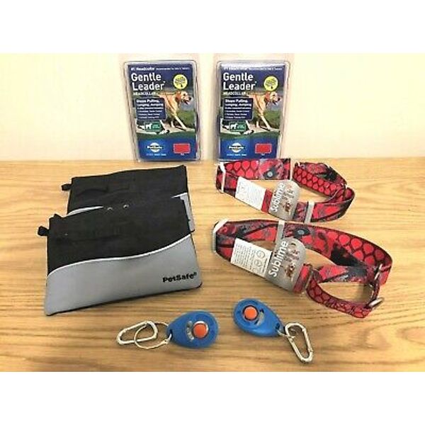 Dog Training Bundle (for 2 Dogs) Leaders / Collars / Training Accessories *L@@K*