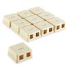 NavePoint Keystone Jack Surface-Mount Box 2-Port Ivory, 10-Pack