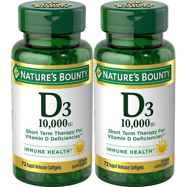 Nature's Bounty, Ultra Strength D3-10,000 IU, 72 Softgels (2pack)