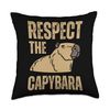 Respect The Capybara Ok I Pull Up Capibara Animal Capy Bara Throw Pillow