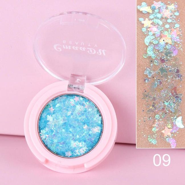 Makeup Glitter Eyeshadow Palette Face Lip Eye Body Shiny Sequins Gel Cosmetics Festival Holographic Shadow Pigment