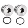 sourcing map Stainless Steel Inner Hex Head M22x1.5 Pipe Fitting Plug with Seal Ring for Terminate Pipe Ends 2Pcs