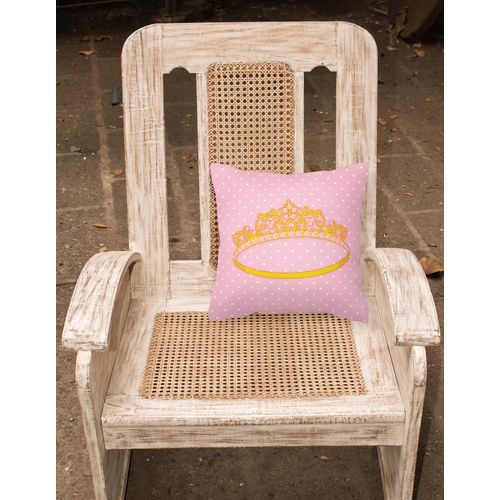 Caroline's Treasures BB5155PW1818 Ballerina Tiara Fabric Decorative Pillow Machine Washable, Indoor Outdoor Decorative Pillow for Couch, Bed or Patio, 18Hx18W