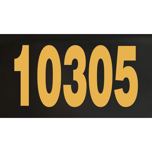 HOA 2.5" x 4" Mailbox Front Door Numbers in Gold - Vinyl Decals - Helvetica - Die Cut Sticker