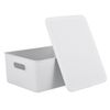 Superio 15L Medium White Smoke Ribbed Storage Bin with Lid, Plastic (2 Pack)