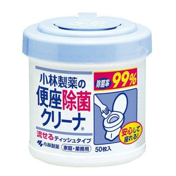 Kobayashi Pharmaceutical Toilet Seat Disinfecting Cleaner, 50 Sheets x 24 Packs