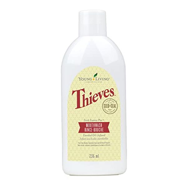 Young Living Thieves Fresh Essence Alcohol-Free and Fluoride-Free Mouthwash - 8 fl oz, a natural and refreshing way to promote oral hygiene and maintain fresh breath