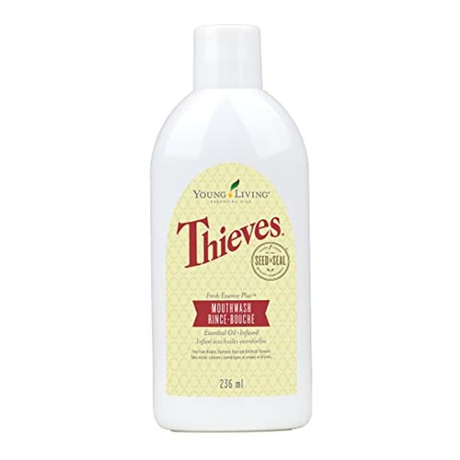 Young Living Thieves Fresh Essence Alcohol-Free and Fluoride-Free Mouthwash - 8 fl oz, a natural and refreshing way to promote oral hygiene and maintain fresh breath