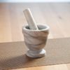 Thunder Group MRGR003 Mortar Pestle Set 3.3" Diameter 2.9" Height Spice Crusher Marble